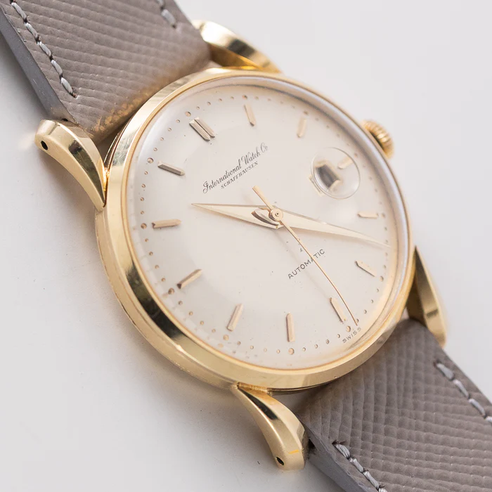 IWC automatic with caliber 8531 on grey strap